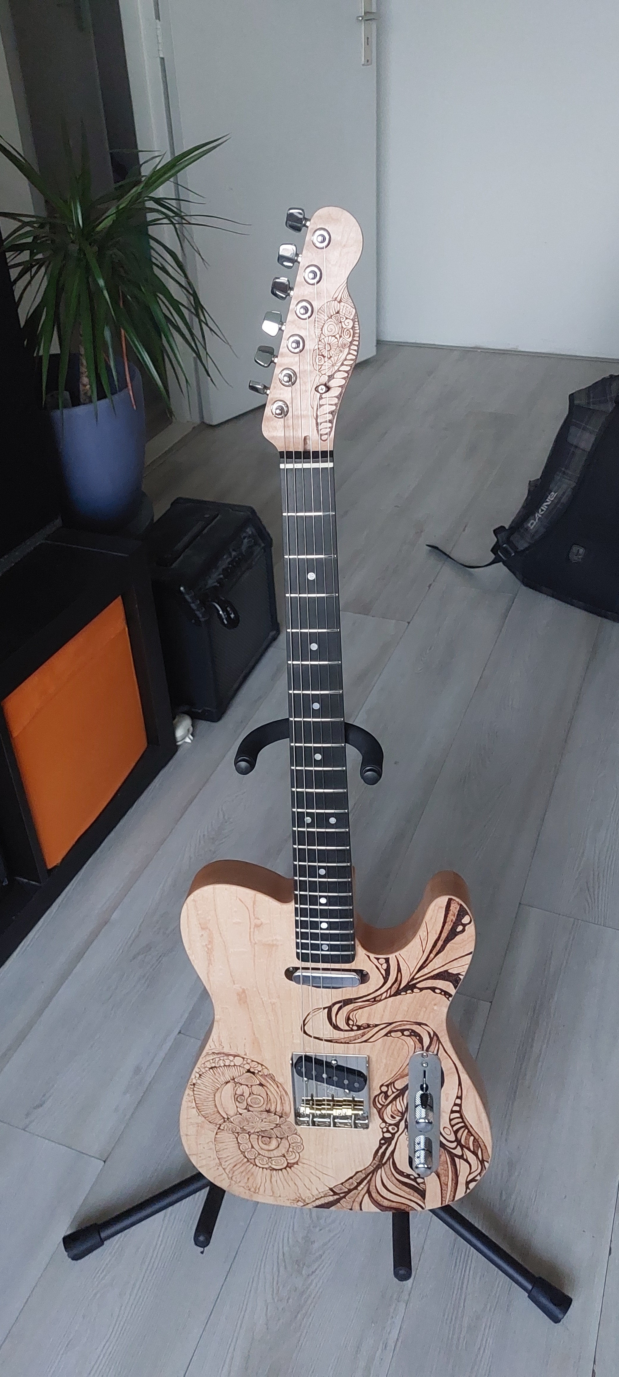 wood-burning telecaster